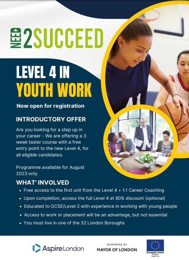 FREE LEVEL 4 IN YOUTH WORK TASTER COURSE